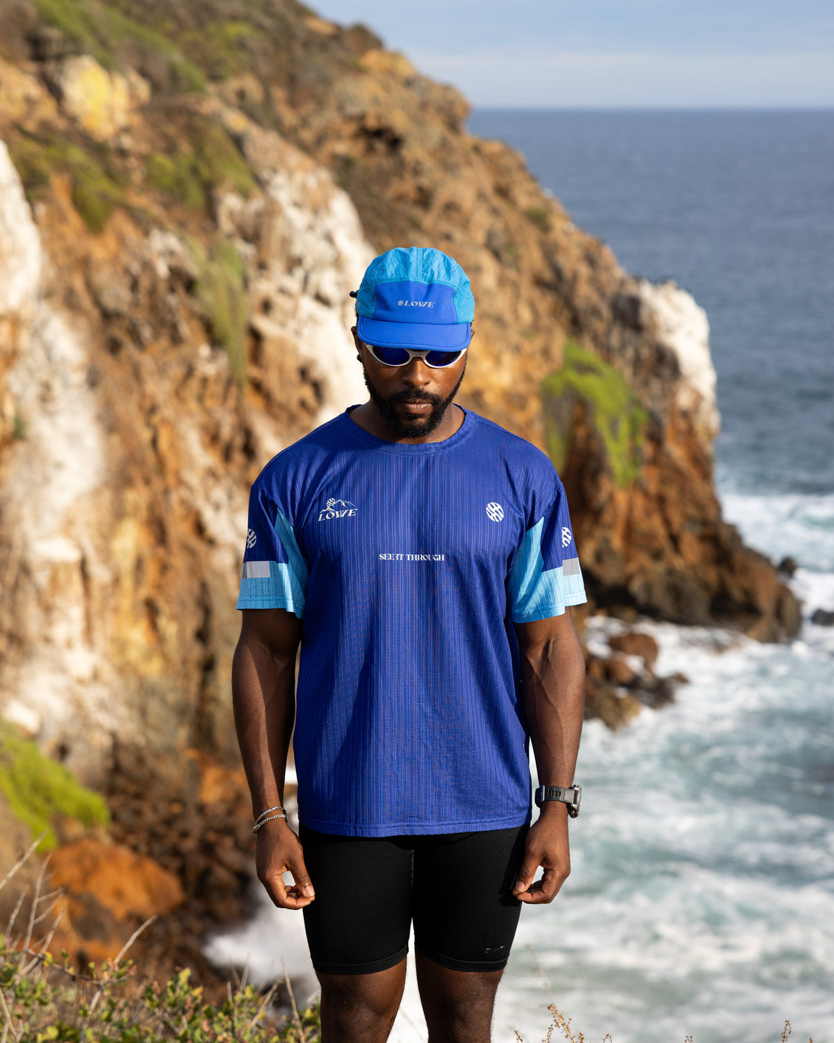 Blue Nylon Running Cap